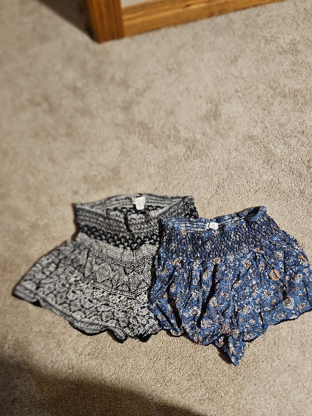 eye candy Pack of Two High-Waist Smocked Shorts - Blue & Black